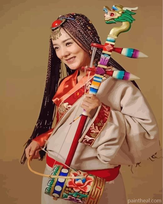 Tibet Lady Painting By Numbers Kits