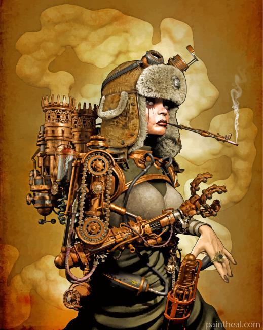 Steampunk Woman Painting By Numbers Kits