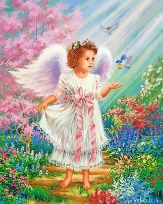 Little Angel Girl Painting By Numbers Kits