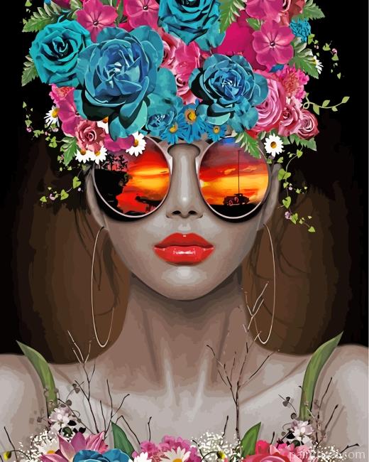 Classy Floral Woman Painting By Numbers Kits