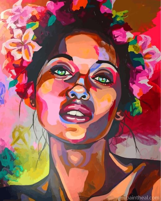 Girl And Flowers Art Painting By Numbers Kits