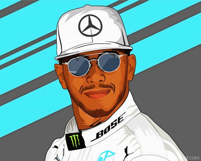 Illustration Lewis Hamilton Painting By Numbers Kits