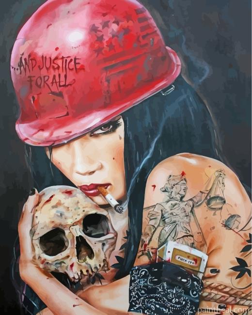 Gothic Bad Girl Painting By Numbers Kits
