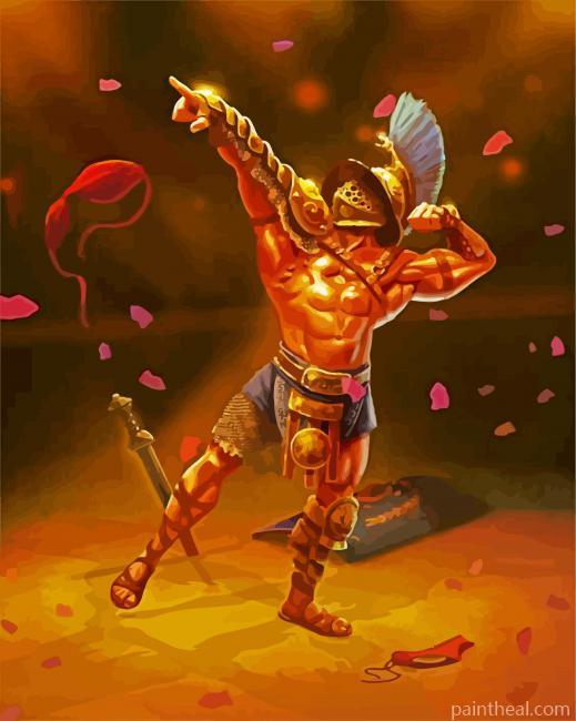 Aesthetic Gladiator Man Painting By Numbers Kits
