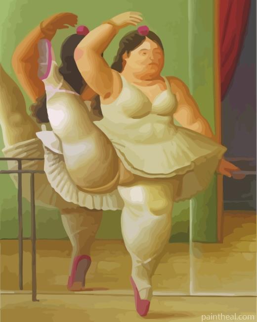 Fat Ballerina Dancer Painting By Numbers Kits