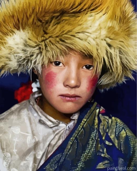 Tibet Girl Painting By Numbers Kits