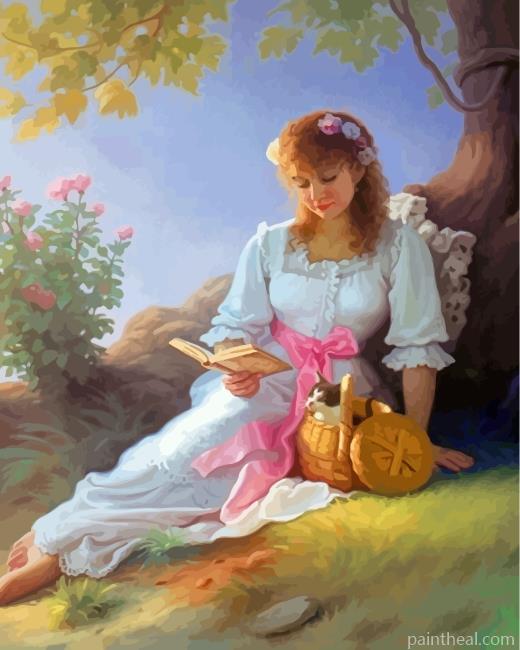 Vintage Nerdy Woman Painting By Numbers Kits