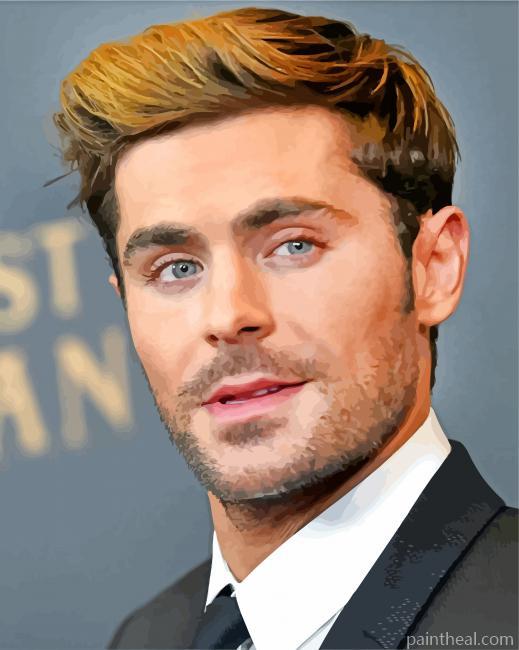 The Actor Zac Effron Painting By Numbers Kits