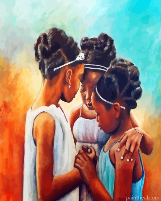 Black Girls Praying Painting By Numbers Kits