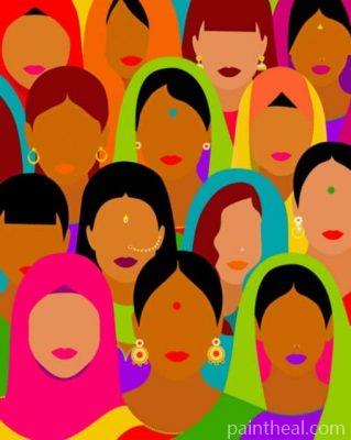 South Asian Women Painting By Numbers Kits