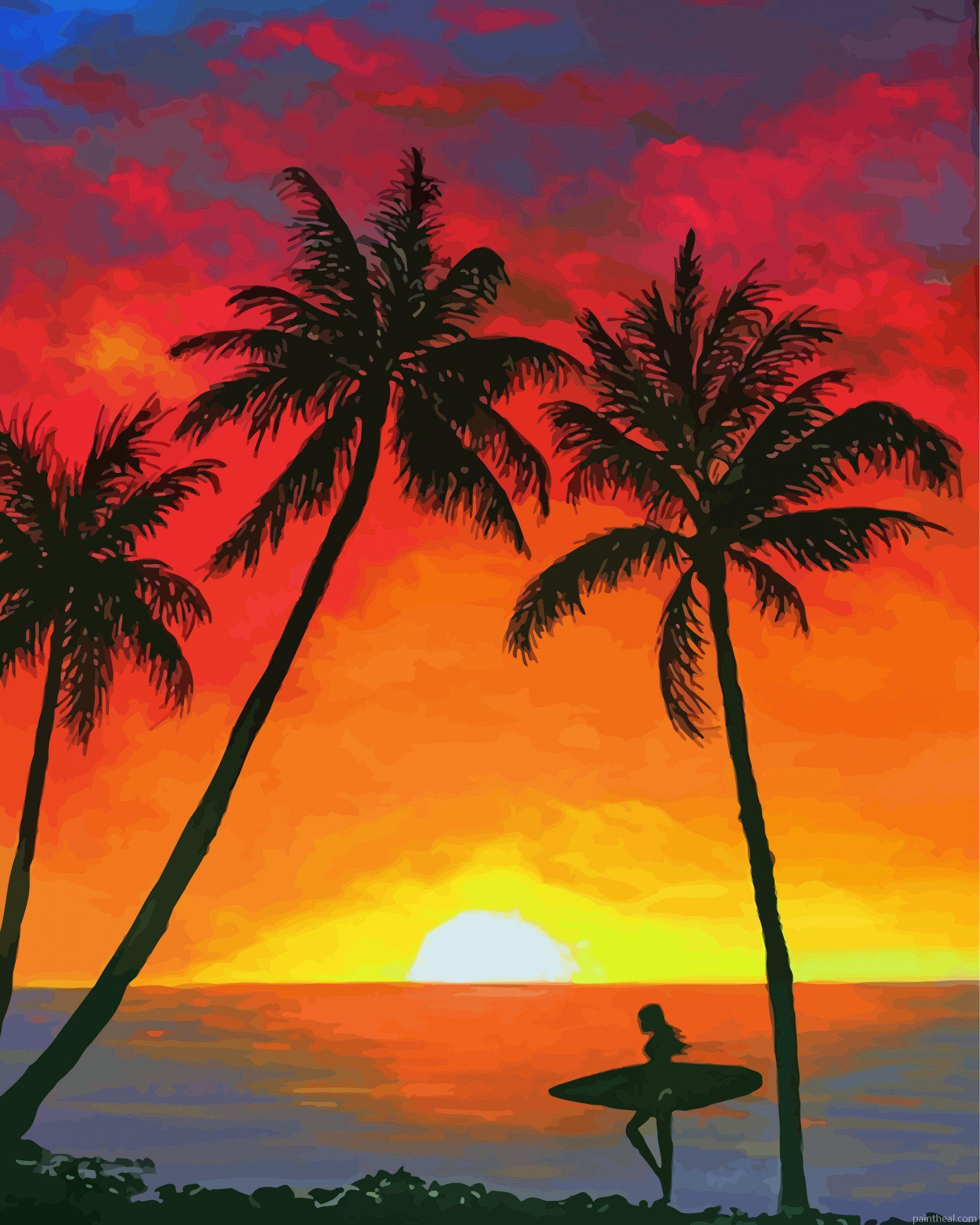 Surfer Woman Painting By Numbers Kits
