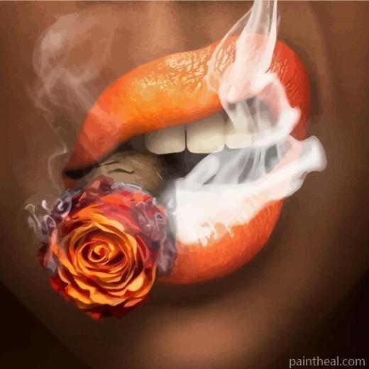 Black Woman Smoking Cigar Painting By Numbers Kits