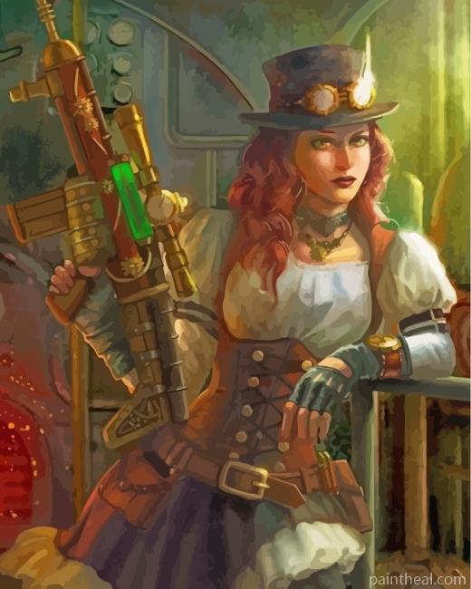 Victorian Steampunk Lady Painting By Numbers Kits