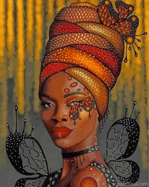 African Black Woman Painting By Numbers Kits