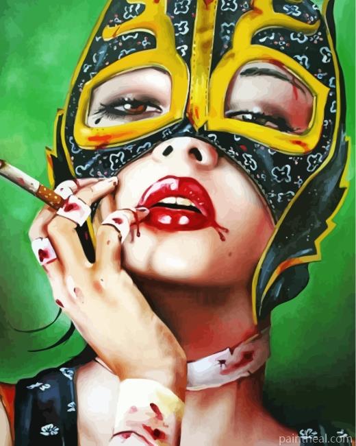 Cat Woman Smoking Painting By Numbers Kits