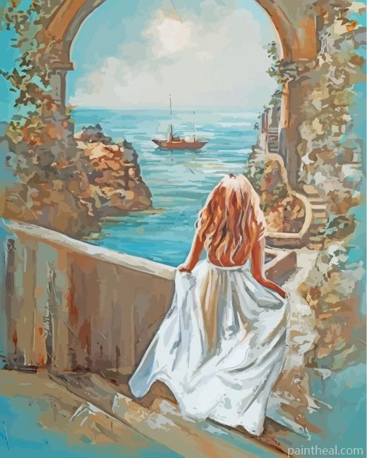Woman Wearing White Painting By Numbers Kits