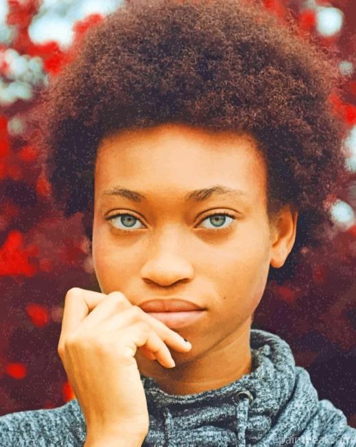 African Girl Green Eyes Painting By Numbers Kits