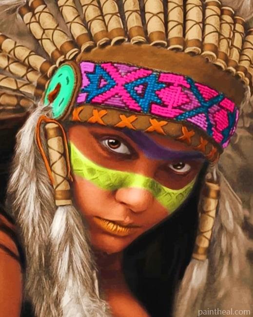 Red Indian Girl NEW Painting By Numbers Kits