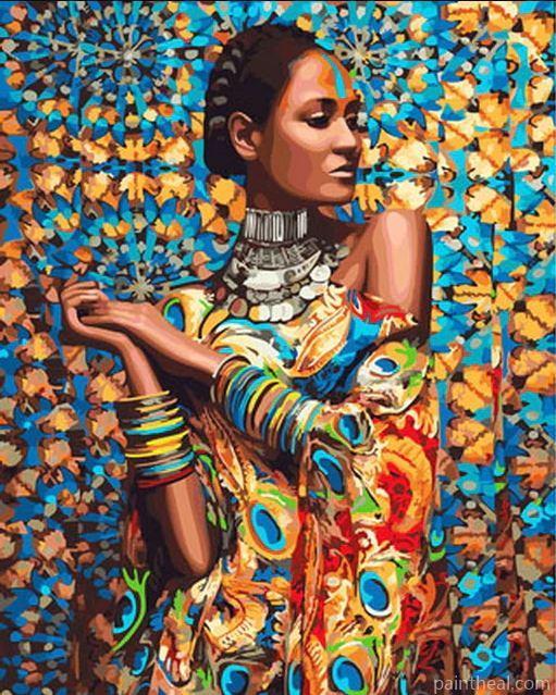 Indian Woman People Painting By Numbers Kits