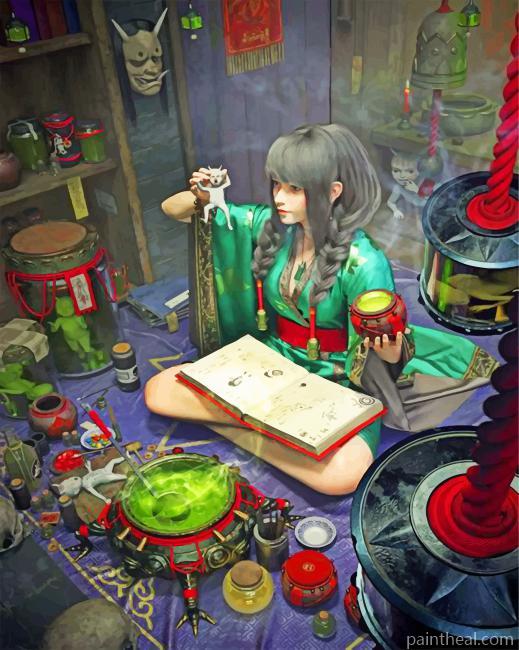 Young Witch Painting By Numbers Kits