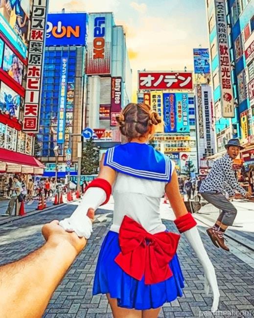Follow Me To Japan Cities Painting By Numbers Kits