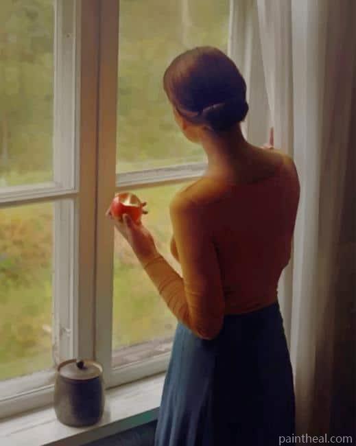 Classy Woman looking Through The Window NEW Painting By Numbers Kits