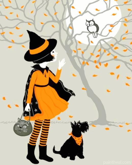 Little Halloween Witch NEW Painting By Numbers Kits
