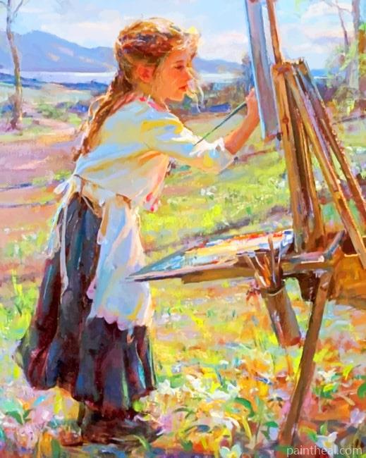 Little Girl painting NEW Painting By Numbers Kits