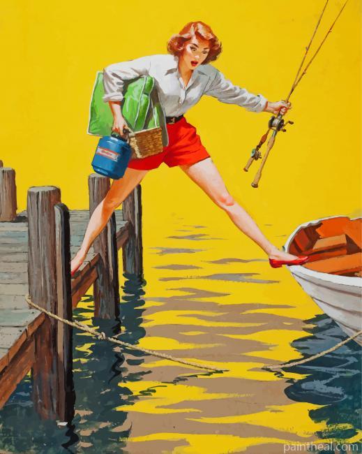 Fishing Girl Painting By Numbers Kits