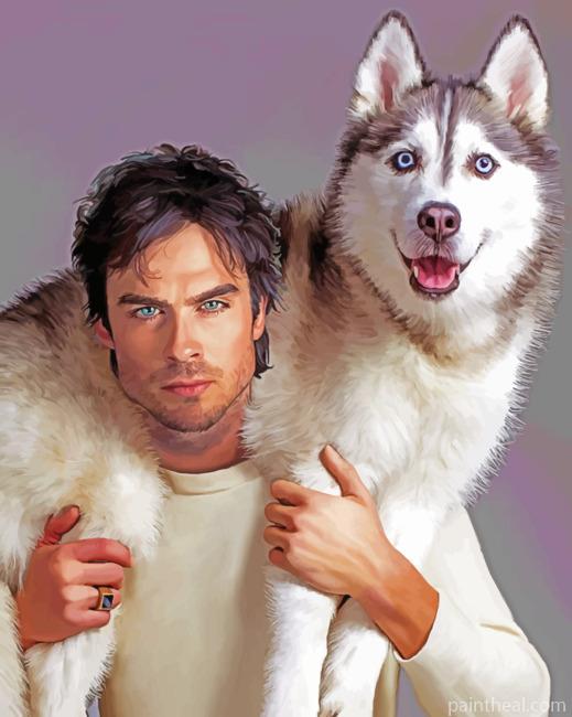 Ian Somerhalder And Husky Painting By Numbers Kits