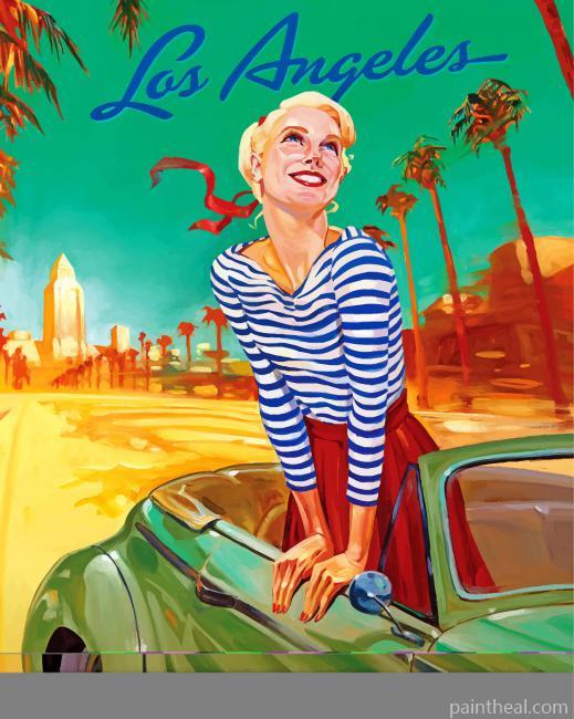 Los Angeles Travel Poster Painting By Numbers Kits