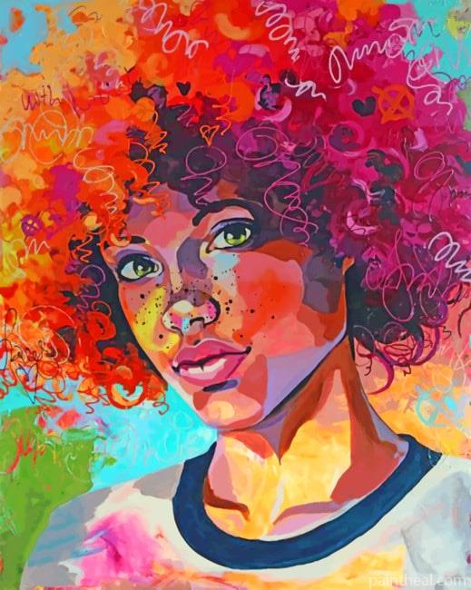 Afro Girl Women Painting By Numbers Kits
