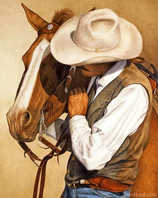 Cowboy And Horse Painting By Numbers Kits