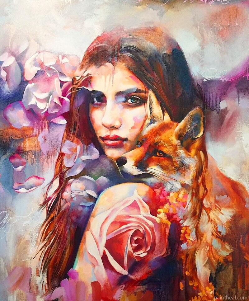 Fox Woman People Painting By Numbers Kits