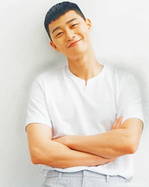Park Seo Joon With White Shirt Painting By Numbers Kits
