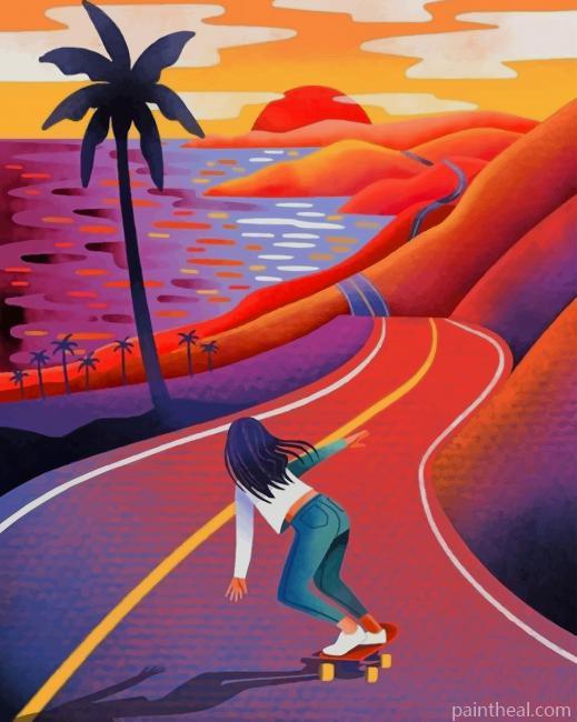 Skater Girl NEW Painting By Numbers Kits
