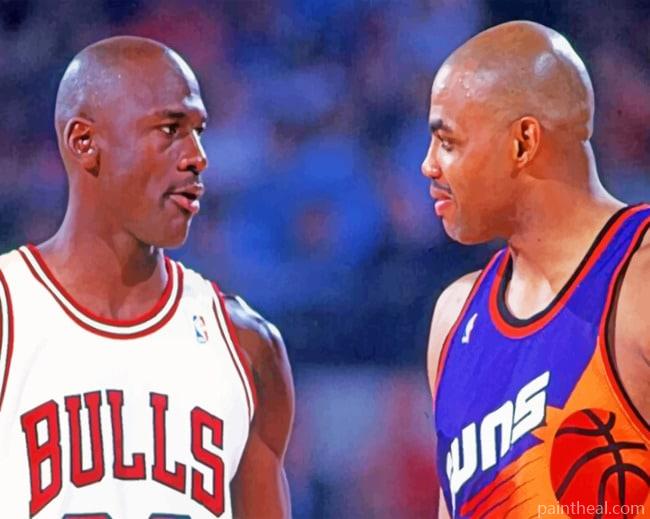 Charles Barkley And Michael Jordan Painting By Numbers Kits