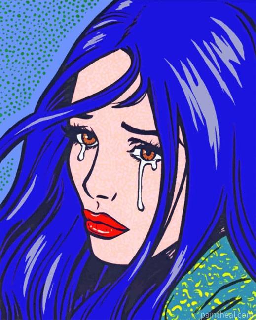 Girl Crying Pop Art Painting By Numbers Kits