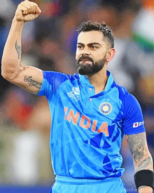 Cricketer Virat Kohli Painting By Numbers Kits