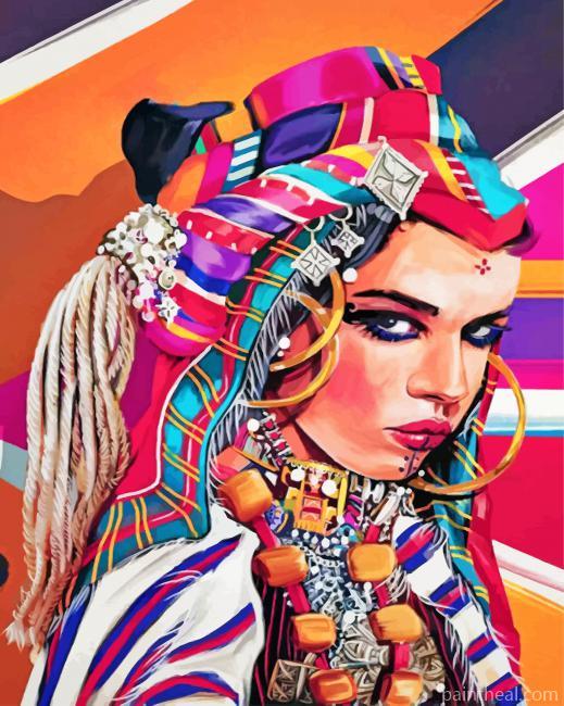 Moroccan Amazigh Woman Painting By Numbers Kits