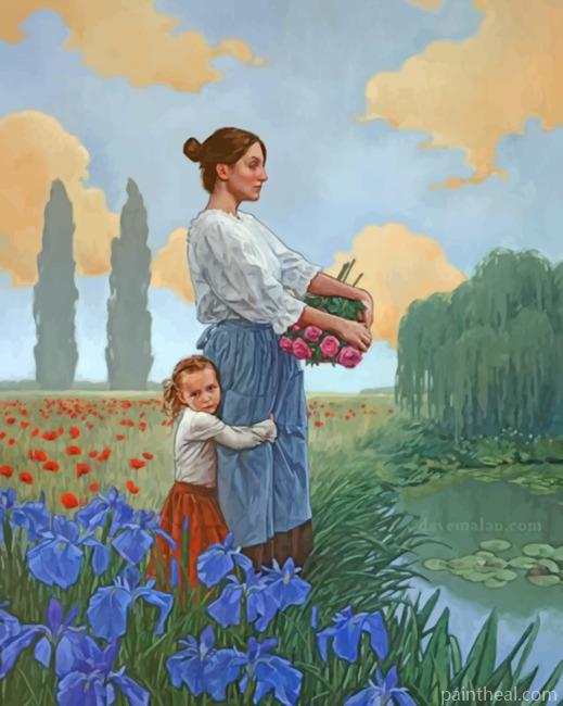 Aesthetic Mom And Daughter Painting By Numbers Kits