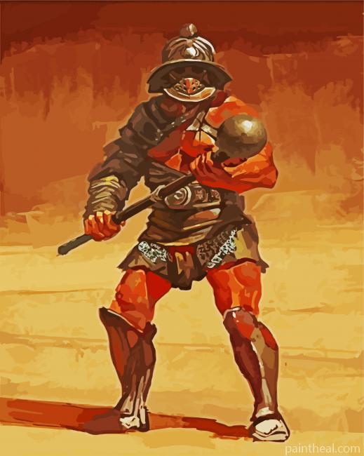 Cool Gladiator Man Painting By Numbers Kits