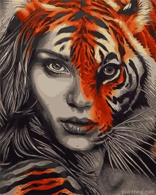 Tiger Woman Painting By Numbers Kits