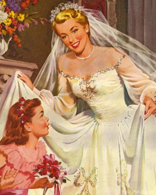 Vintage Bride Painting By Numbers Kits