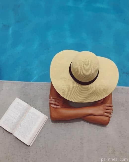 Woman Sitting In A Swimming pool in A Large Sunhat NEW Painting By Numbers Kits