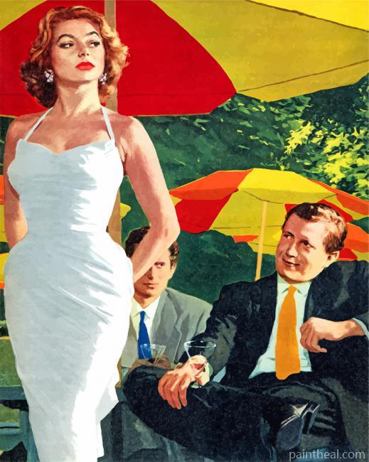 Classy Woman Wearing White Painting By Numbers Kits
