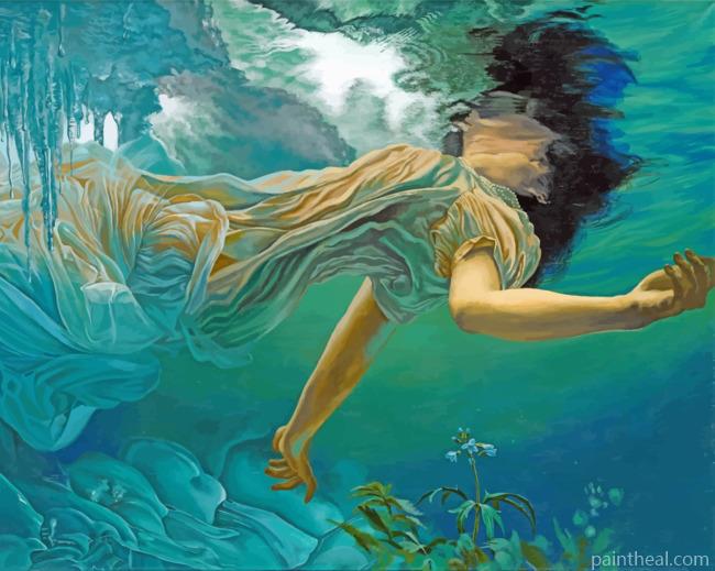 Woman Undersea Art Painting By Numbers Kits