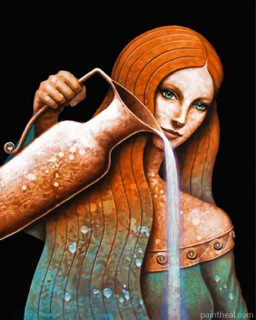 Woman Pouring Water Painting By Numbers Kits