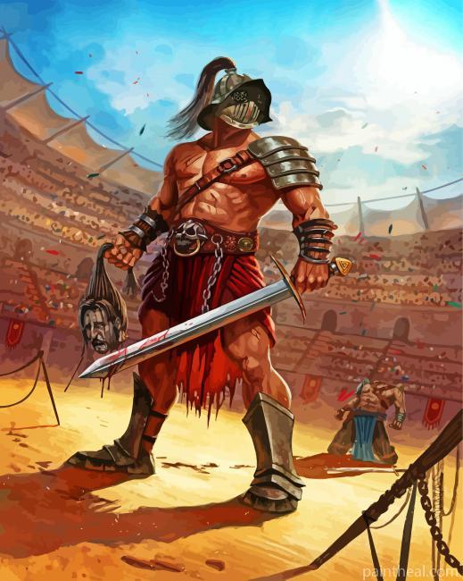 Dangerous Roman Gladiator Painting By Numbers Kits