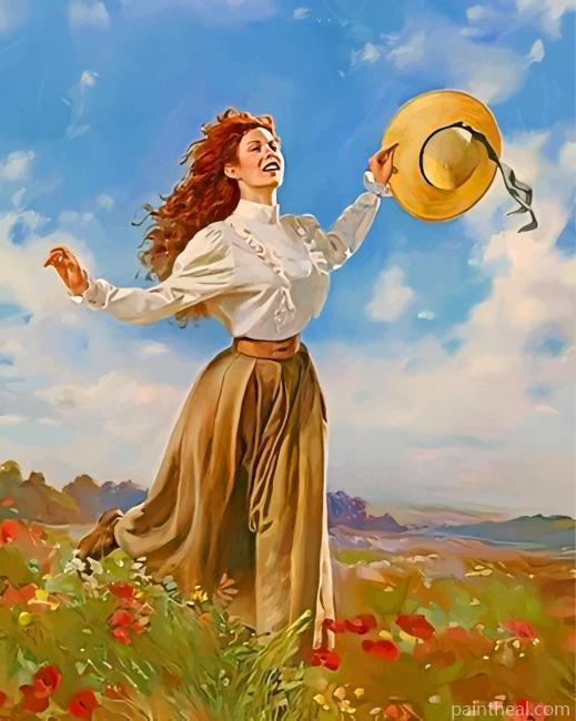 Girl Running In Field Painting By Numbers Kits